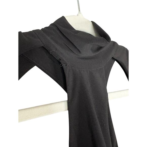 LaQuan Smith Cut Out Turtleneck Gown Maxi Statement Evening Sexy Black Size XS - Picture 7 of 11